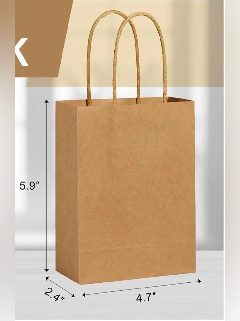 XS Brown Paper Gift Bags (31 total) NEW